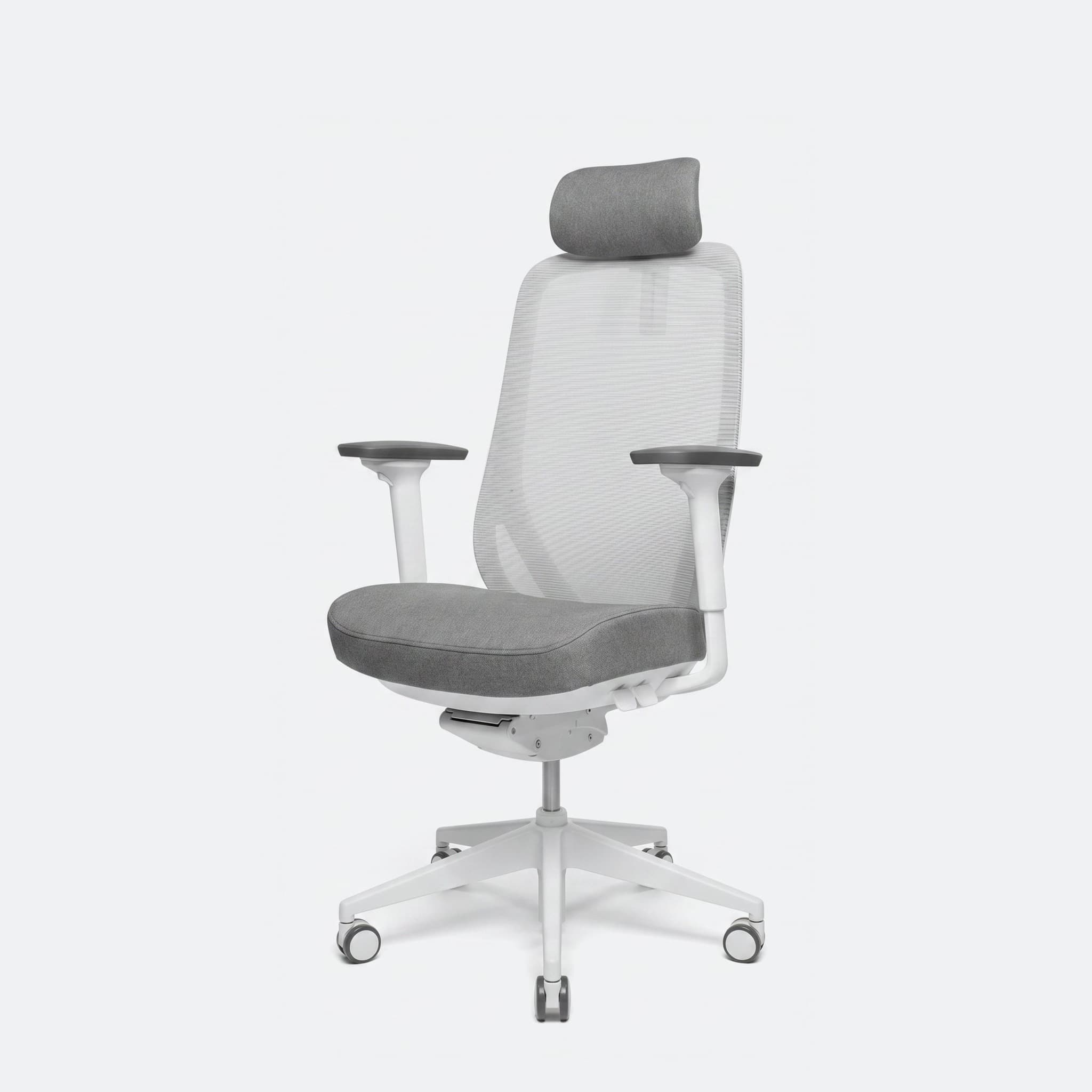Ergonomische bureaustoel 'Ava' — Met hoofdsteun · Wit