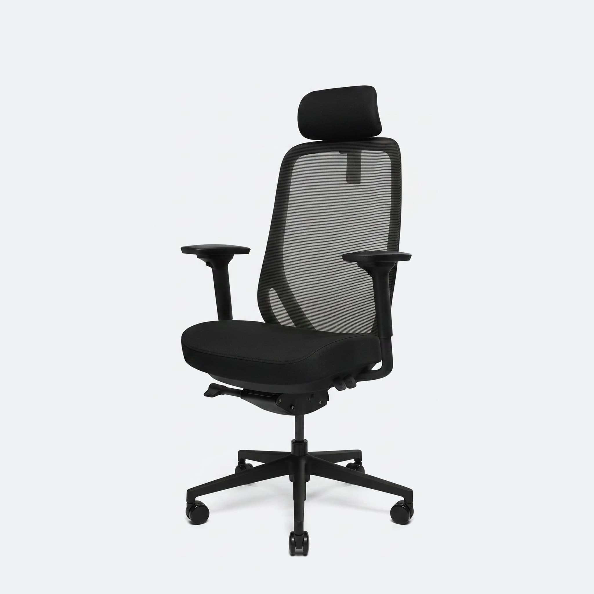 Ergonomische bureaustoel 'Ava' — Met hoofdsteun · Zwart