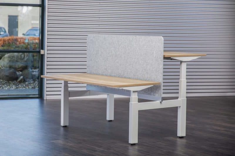 Scheidingswand duo-bureau 800mm hoog – Afgeronde hoeken (Radius 50mm), 120 cm, Dark Blue 01