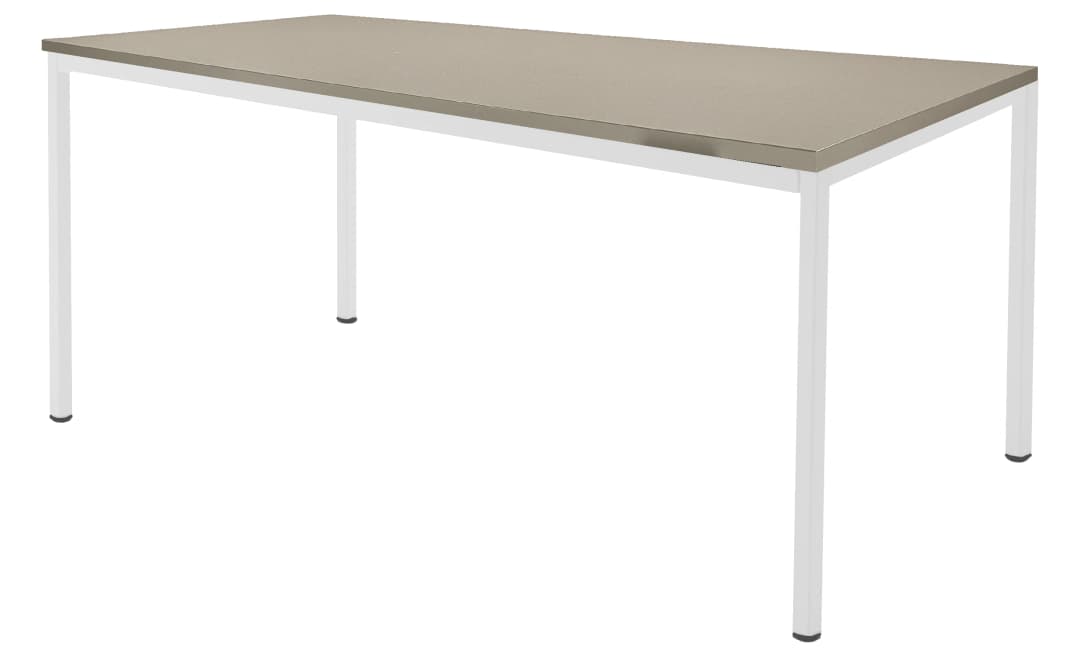 Budget 4-poots Kantinetafel recht 180x80cm Wit Cuando