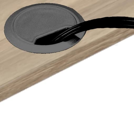 Kabeldoorvoerdop 60mm – Zwart, 5. Links midden