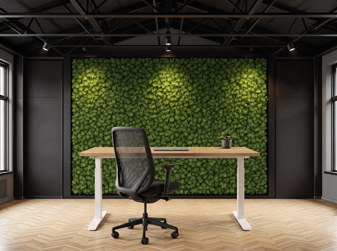 Verstelbaar Bureau Vamo T-poot 120x60cm Wit Natuur eiken