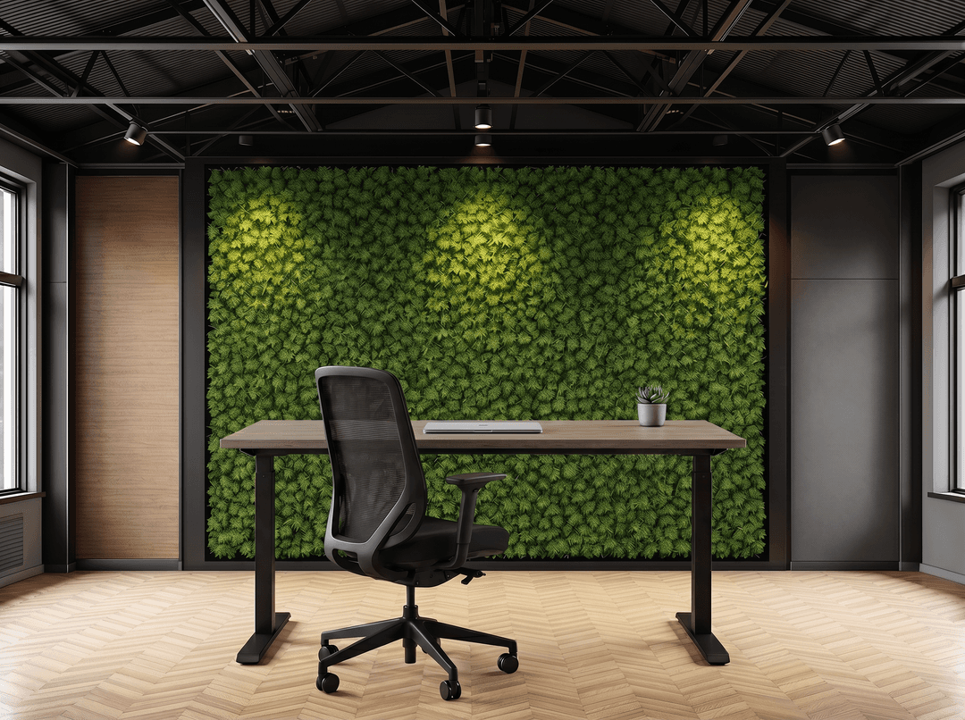 Verstelbaar Bureau Vamo T-poot 140x80cm Zwart Bruin eiken