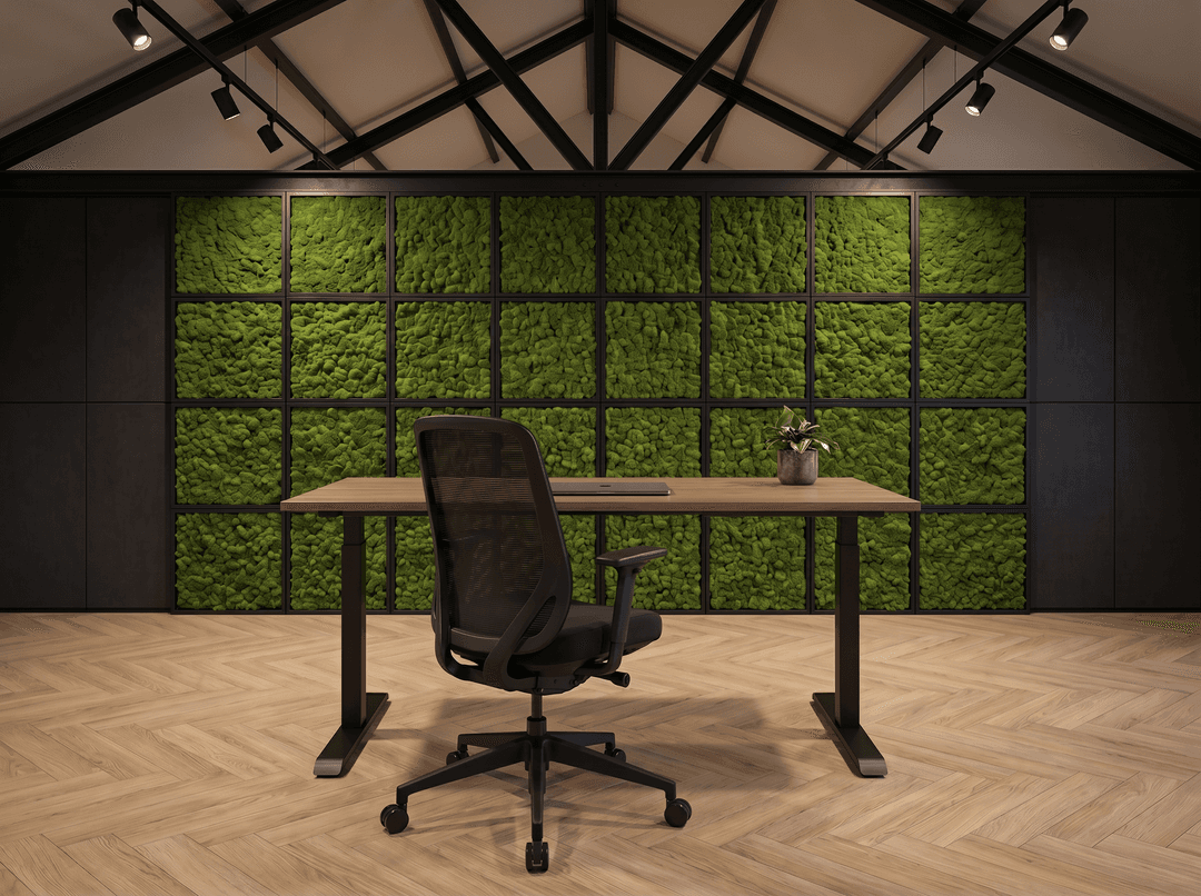 Verstelbaar Bureau Vamo T-poot 120x80cm Zwart Hickory Noten